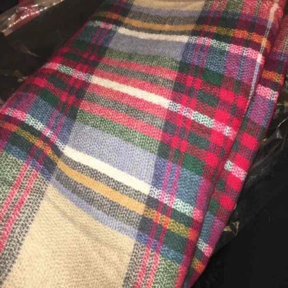 Super Soft Pashmina  FallLook Blanket Scarf Wrap Shawl Long Plaid Approx 72x72 - Picture 2 of 2